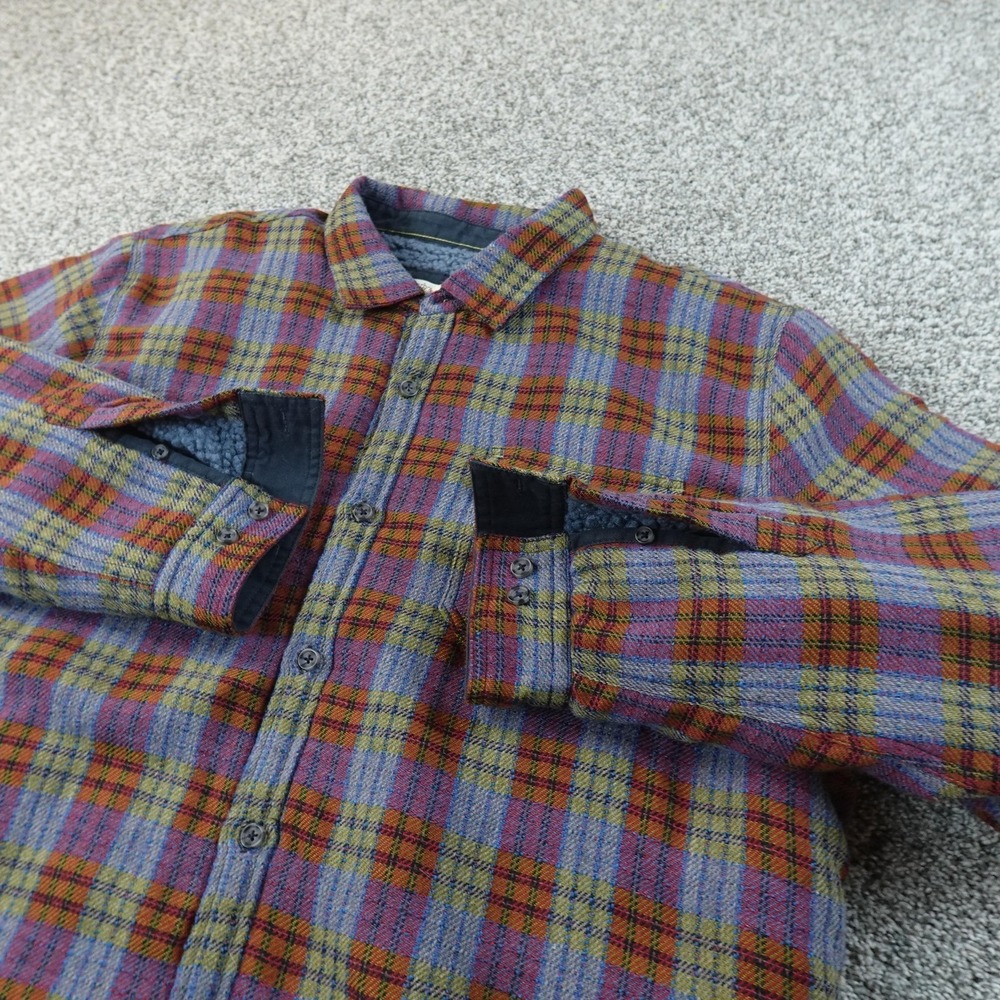 Carbon2cobalt Jacket Mens XL Purple Plaid Sherpa Lined Flannel Shacket Coat Work